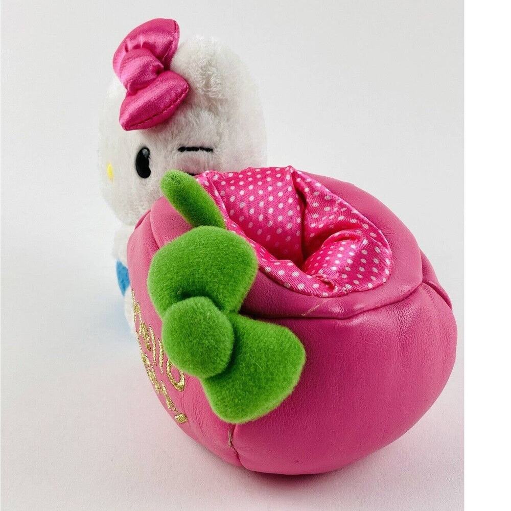 Halloween Hello Kitty 7" Holding Pink Pumpkin Plush Polka Dot Container Sitting - Picture 5 of 11
